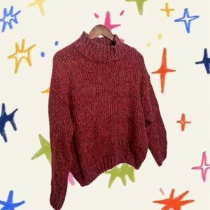 Hand Knit Burgundy Women's Sweater